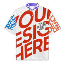 Lade das Bild in den Galerie-Viewer, Multi-Image-Design Herren Stehkragen Kurzarmhemd mit Tasche LM058 mit Ihrem Design Motiv Foto Text selbst gestalten und bedrucken