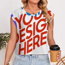 Lade das Bild in den Galerie-Viewer, Multi-Image-Druck Damen / Frauen Strickweste mit Flügelärmeln LM563 mit Fotos Muster Text Logo selbst gestalten und bedrucken