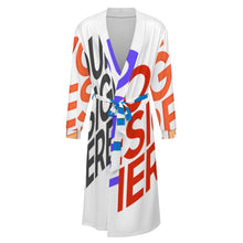 Lade das Bild in den Galerie-Viewer, Multi-Image-Druck Unisex Langarm Nachthemd Bademantel mit Gürtel LM127 mit Fotos Muster Text Logo selbst gestalten und bedrucken