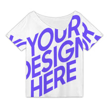 Lade das Bild in den Galerie-Viewer, Einzelbilddruck Damen / Frauen T-Shirt mit schrägem Kragen und kurzen Ärmeln DVL selbst gestalten und bedrucken