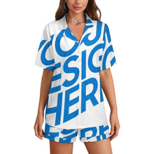 Lade das Bild in den Galerie-Viewer, Damen / Frauen Kurze Schlafanzug Shorty Pyjama Set LM093 mit Foto Design Motiv Text selbst gestalten und bedrucken