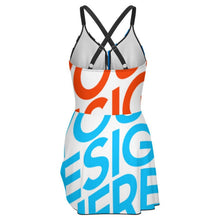 Lade das Bild in den Galerie-Viewer, Multi-Image-Druck Damen / Frauen Ganzkörperformende One-piece Swimsuit Bademode SDS515 mit Fotos Muster Text Logo selbst gestalten und bedrucken