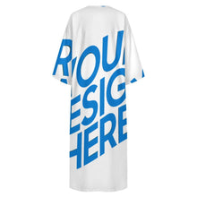 Lade das Bild in den Galerie-Viewer, Einzelbilddruck Personalisierte Morgenmantel im mediterranen Stil mit V-Ausschnitt und halblangen Ärmeln YKL06 für Damen / Frauen | Langärmliger Morgenmantel mit V-Ausschnitt mit Foto selbst gestalten