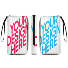 Lade das Bild in den Galerie-Viewer, Lange Vertikale Geldbörse / Vertikale Brieftasche / Leder Portemonnaie vertikal (mit Kordel) (unterschiedliche Bilder auf beiden Seiten) mit Foto selbst gestalten und bedrucken