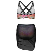 Lade das Bild in den Galerie-Viewer, Damen Badeanzug Set mit Mesh-Rock und V-Ausschnitt – individuell gestaltbar