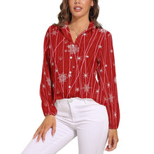 Lade das Bild in den Galerie-Viewer, Vintage Bluse mit Ballonärmeln | V-Ausschnitt & Knöpfe | S-3XL