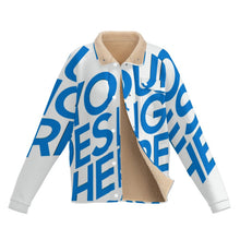 Lade das Bild in den Galerie-Viewer, Plüsch Freizeithemd mit Stehkragen MWL505 für Damen / Frauen mit Foto Design Motiv Text selbst gestalten und bedrucken