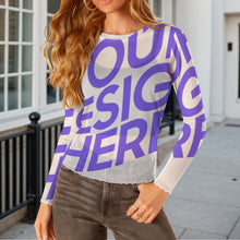 Lade das Bild in den Galerie-Viewer, Einzelbilddruck Damen / Frauen Langärmeliges Mesh T-Shirt SDS2504 mit Foto Design Motiv Text selbst gestalten und bedrucken