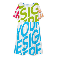 Lade das Bild in den Galerie-Viewer, Multi-Image-Design Damen / Frauen Rundhals Kurzarmkleid B16Q mit Fotos Muster Text Logo selbst gestalten und bedrucken