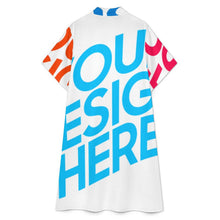 Lade das Bild in den Galerie-Viewer, Multi-Image-Design Damen / Frauen Mittellanges Hemdkleid mit Revers B15Q mit Foto Design Motiv Text selbst gestalten und bedrucken (Simple Design)