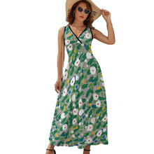 Lade das Bild in den Galerie-Viewer, Midi-Kleid mit Volant-Saum Gestalten | V-Ausschnitt & Milchseide | S-5XL
