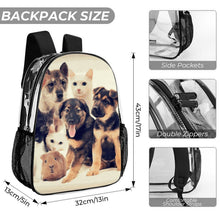 Lade das Bild in den Galerie-Viewer, Transparentes PVC Rucksack-Set 3-teilig – individuell bedruckbar mit eigenem Motiv