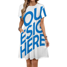 Lade das Bild in den Galerie-Viewer, Damen / Frauen Kurzarmkleid LM414 mit Foto Design Motiv Text selbst gestalten und bedrucken