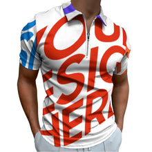Lade das Bild in den Galerie-Viewer, Herren Vollprint Reiner Baumwolle Polo Shirt mit Reißverschluss B470 mit Foto Muster Text Logo selbst gestalten und bedrucken