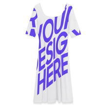 Lade das Bild in den Galerie-Viewer, Damen / Frauen Sommerrock A Linie Bedrucktes Kurzarm Kleid F25Q mit 1/2 Arm Stilvoll mit Foto Design Motiv Text selbst gestalten und bedrucken (Simple Design)