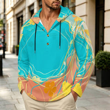 Lade das Bild in den Galerie-Viewer, Herren Hoodie mit Knopfleiste und individuellem Druck