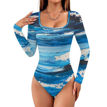 Lade das Bild in den Galerie-Viewer, Personalisierbarer Damen Langarm Body mit Karree-Ausschnitt