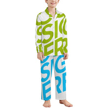 Lade das Bild in den Galerie-Viewer, Einzelbilddruck Langärmeliger Schlafanzug Pyjama Kinder LM125 mit Fotos Muster Text Logo selbst gestalten und bedrucken