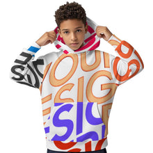 Lade das Bild in den Galerie-Viewer, Multi-Image-Design Kinder Kapuzensweatshirt Hoodie SDS127 mit Foto Design Motiv Text selbst gestalten und bedrucken