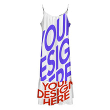 Lade das Bild in den Galerie-Viewer, Multi-Image-Design Damen / Frauen Hosenträger Kleid Großer Swingrock KQ mit Fotos Muster Text Logo selbst gestalten und bedrucken