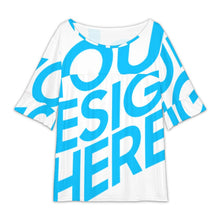 Lade das Bild in den Galerie-Viewer, Einzelbild-Design Damen / Frauen Großes T-Shirt mit Rundhalsausschnitt und Lotusblattärmeln NT104 mit Foto Design Motiv Text selbst gestalten und bedrucken (Simple Design)