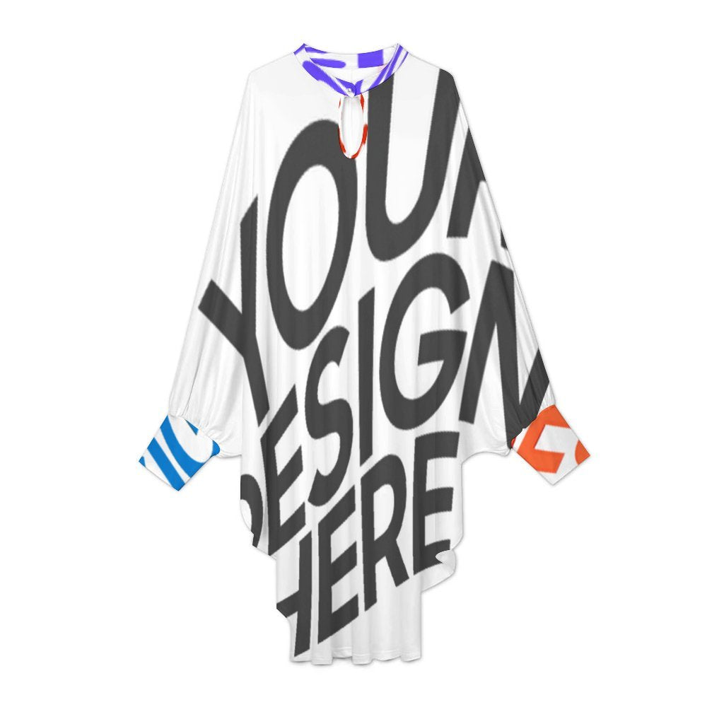 Multi-Image-Design Lockeres Kleid mit Fledermausärmeln WQ mit Foto Design Motiv Text selbst gestalten und bedrucken (Simple Design)