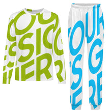 Lade das Bild in den Galerie-Viewer, Einzelbilddruck Kinder Rundhalsausschnitt Langarm Pyjama-Set LM126 mit Foto Text Personalisiertes