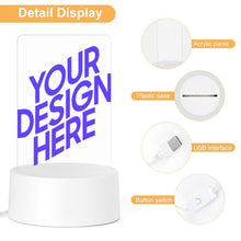 Lade das Bild in den Galerie-Viewer, Nachtlicht aus Acryl (Sockel aus Kunststoff) selbst gestalten und bedrucken