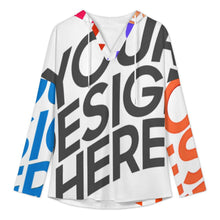 Lade das Bild in den Galerie-Viewer, Multi-Image-Druck Damen / Frauen Langärmliger hoodie mit v-ausschnitt C19H mit Foto Design Motiv Text selbst gestalten und bedrucken