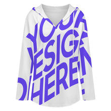 Lade das Bild in den Galerie-Viewer, Einzelbilddruck Damen / Frauen Langärmliger hoodie mit v-ausschnitt C19H mit Foto Design Motiv Text selbst gestalten und bedrucken