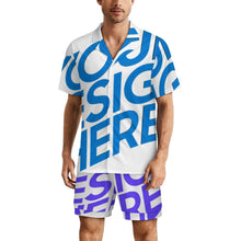 Lade das Bild in den Galerie-Viewer, Einzelbild-Design Herren / Männer Kurzarm Pyjama Set aus Eisseide LM135 mit Foto Design Motiv Text selbst gestalten und bedrucken