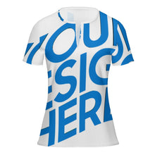 Lade das Bild in den Galerie-Viewer, Damen / Frauen Kurzarm Sommer T Shirt MLTW20337 mit fünf Knöpfen mit Foto Design Motiv Text selbst gestalten und bedrucken (Simple Design)