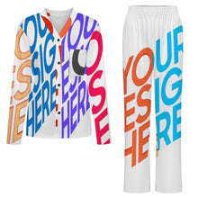 Lade das Bild in den Galerie-Viewer, Multi-Image-Druck Damen / Frauen Langärmliger Pyjama Anzug mit V-Ausschnitt B99TZ mit Foto Design Motiv Text selbst gestalten und bedrucken