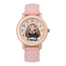 Lade das Bild in den Galerie-Viewer, Personalisierte Damen Foto-Armbanduhr mit Echtlederband Pink