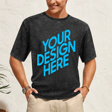 Lade das Bild in den Galerie-Viewer, Unisex Vintage T-Shirt mit Muster und überschnittenen Schultern mit Fotos Muster Text Logo selbst gestalten und bedrucken