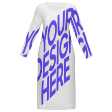 Lade das Bild in den Galerie-Viewer, Langärmeliges Kleid CRQ mit Foto Design Motiv Text selbst gestalten und bedrucken (Simple Design)