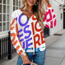 Lade das Bild in den Galerie-Viewer, Multi-Image-Druck Damen / Frauen Pullover Strickjacke LM228 mit Fotos Muster Text Logo selbst gestalten und bedrucken