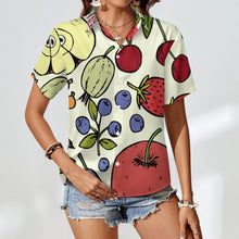 Lade das Bild in den Galerie-Viewer, Damen Bluse mit individuellem Druck – Kurzarm mit Reverskragen