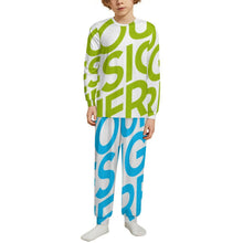 Lade das Bild in den Galerie-Viewer, Einzelbilddruck Kinder Rundhalsausschnitt Langarm Pyjama-Set LM126 mit Foto Text Personalisiertes