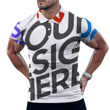 Lade das Bild in den Galerie-Viewer, Multi-Image-Druck Sommer Ice Silk Polo T-Shirt Herren / Männer B612 mit Fotos Muster Text Logo selbst gestalten und bedrucken