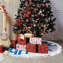 Lade das Bild in den Galerie-Viewer, Weihnachtsbaumrock Weihnachtsbaumdecke (Fransenstil) (doppelseitig gleiches Bild) mit selbst gestalten und bedrucken