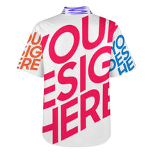 Lade das Bild in den Galerie-Viewer, Multi-Image-Design Herren Stehkragen Kurzarmhemd mit Tasche LM058 mit Ihrem Design Motiv Foto Text selbst gestalten und bedrucken