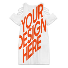 Lade das Bild in den Galerie-Viewer, Damen / Frauen Große Größen V-Ausschnitt Off-Shoulder Kleid F59Q mit Foto Design Motiv Text selbst gestalten und bedrucken (Simple Design)