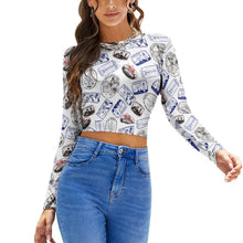 Lade das Bild in den Galerie-Viewer, Langarmshirt mit offenem Rücken | Crop Top zum Binden | Personalisiert