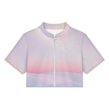 Lade das Bild in den Galerie-Viewer, Damen Cropped Cardigan mit Stehkragen – Personalisierbare Kurzjacke aus Air-Layer-Stoff