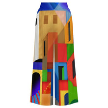 Lade das Bild in den Galerie-Viewer, Damen Highwaist Marlene-Hose mit Smock-Bündchen – weich, weit und individuell bedruckbar