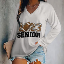 Lade das Bild in den Galerie-Viewer, Damen V-Ausschnitt Longsleeve | Formstabiler Doppelkragen & S-5XL | Loose Fit