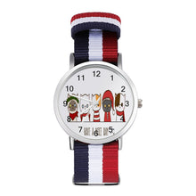 Lade das Bild in den Galerie-Viewer, Uhr mit Nylonarmband personalisiert | Rot-Weiß-Blau NATO Strap