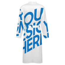 Lade das Bild in den Galerie-Viewer, Einzelbild-Design Unisex Langarm Nachthemd Bademantel mit Gürtel LM127 mit Fotos Muster Text Logo selbst gestalten und bedrucken