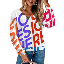 Lade das Bild in den Galerie-Viewer, Multi-Image-Druck Damen / Frauen Pullover Strickjacke LM228 mit Fotos Muster Text Logo selbst gestalten und bedrucken